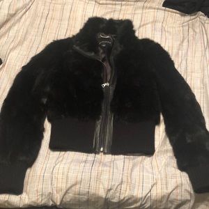 Black fur coat NEVER WORN